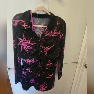 Horoscopez - dolls kill PLUS 1x  COSMIC INK BODYCON DRESS with matching cover up